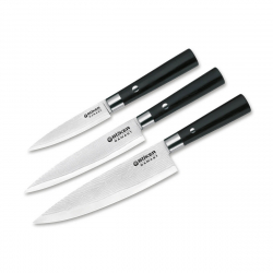 Набор кухонных ножей Boker Damascus Black Knife Trio 130420SET 
