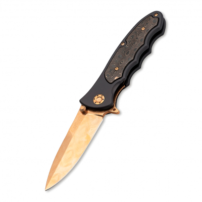 Складной нож Boker Leopard-Damast III Gold 110227DAM Лимитированный выпуск!